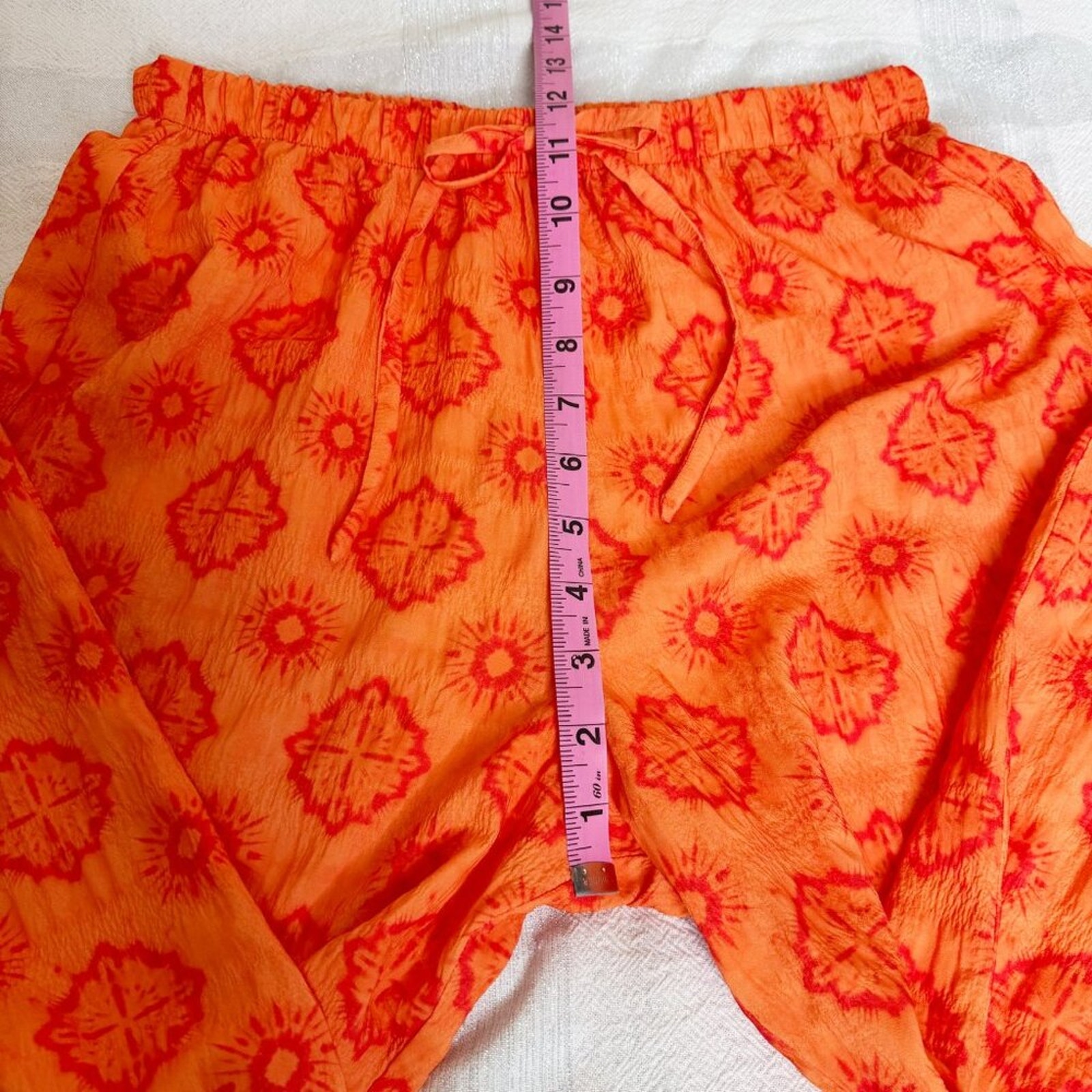 The-Are Printed Drawstring Woven Pants Size M Made In Spain — image 8 of 8